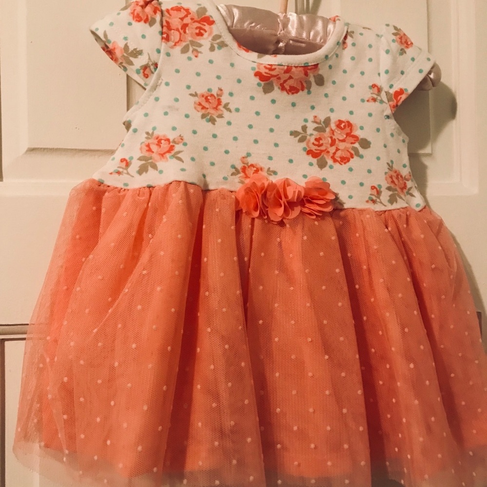 Peach colored flower dress